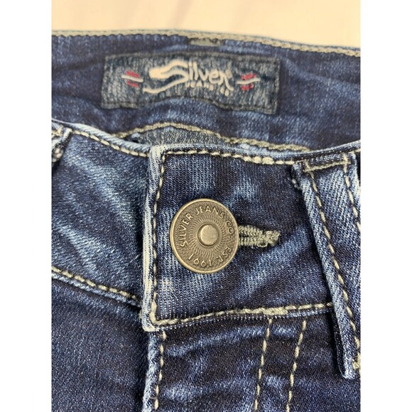 Silver Jeans Womens Size 28 x 22.5 Blue Suki Capri Low Rise Denim Stretch - Picture 8 of 10